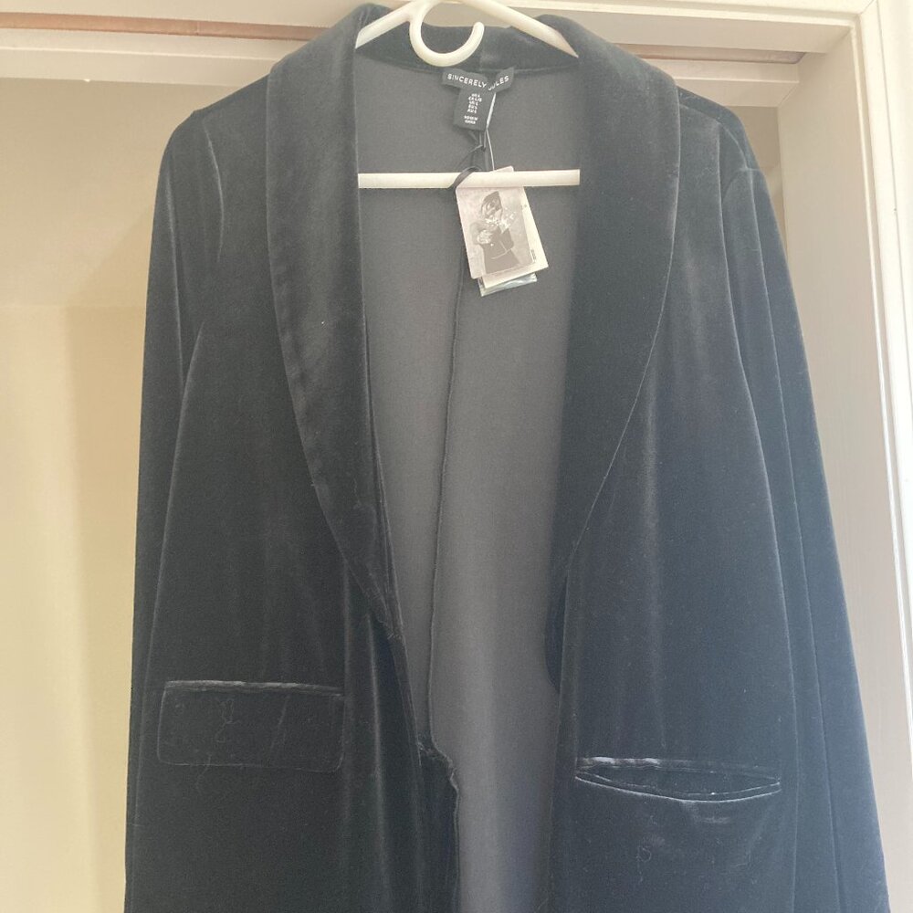 NWT Black velour jacket